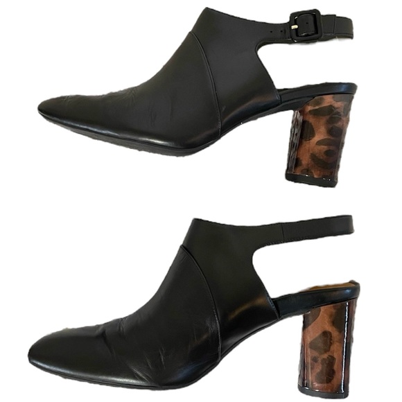 Vionic Roseville Slingback Ankle Boot Mule Black Brown Leopard Chunky Block Heel - Picture 1 of 17